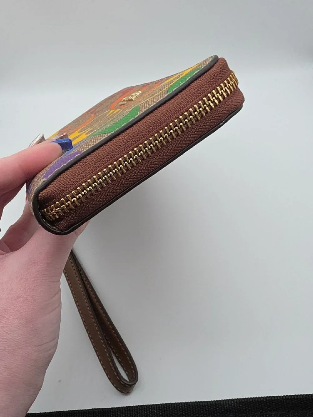 Coach Pride Brown Rainbow Signature Mono Zip Long Wallet/Wristlet (EUC)✨️🌈✨️